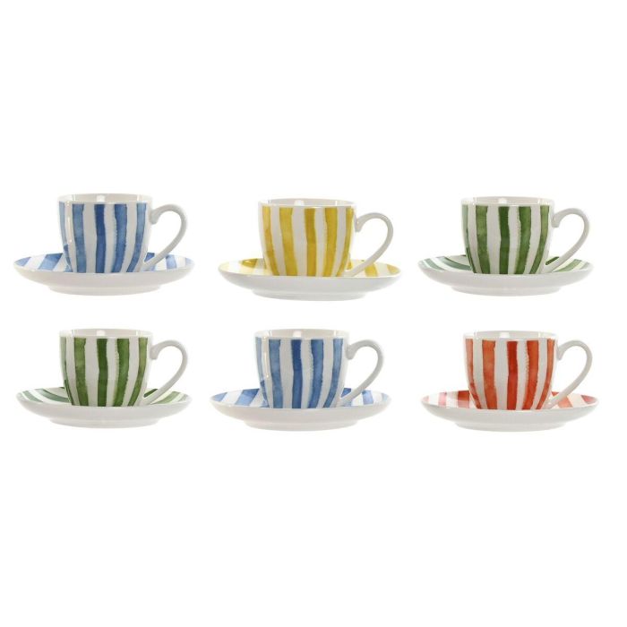 DKD Home Decor Tazas de Café Mediterraneo, Porcelana, Set de 6 Piezas, Azul, Verde, Coral, Amarillo, Apto Microondas y Lavavajillas, 90ml, 6.2 x 5.5 x 8.5 cm 0 DKD Home Decor Tazas de Café Mediterraneo, Porcelana, Set de 6 Piezas, Azul, Verde, Coral, Amarillo, Apto Microondas y Lavavajillas, 90ml, 6.2 x 5.5 x 8.5 cm 0