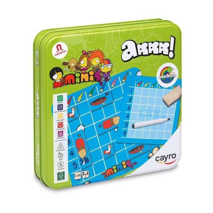 Juego barcos arrr de madera en caja de metal. 8 piezas. 2 jugadores. 19x19x3,5cm 1 Juego barcos arrr de madera en caja de metal. 8 piezas. 2 jugadores. 19x19x3,5cm 1