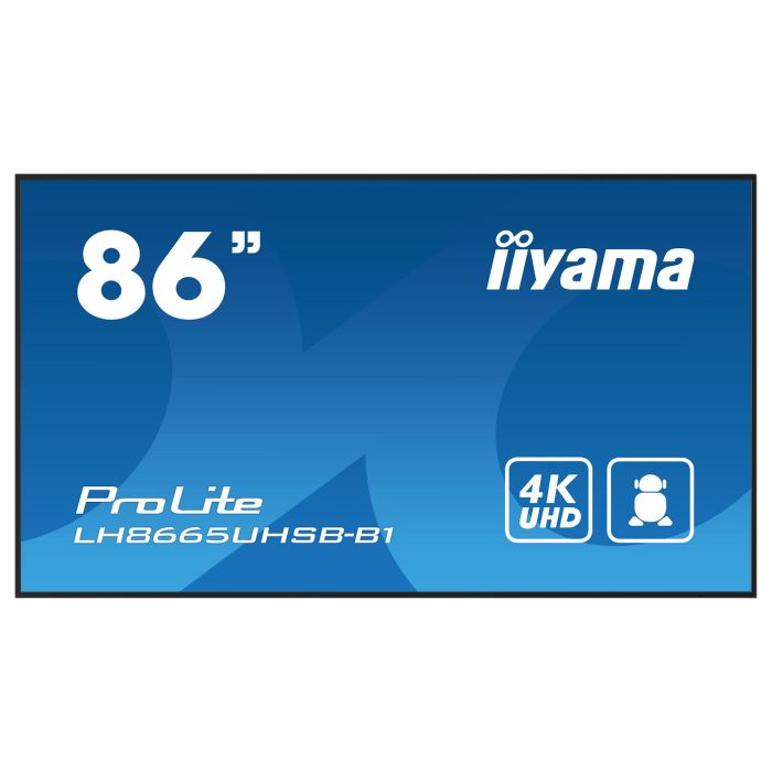 iiyama LH8665UHSB-B1 Pantalla Profesional 86 Pulgadas 4K UHD IPS 24/7 Wifi 1