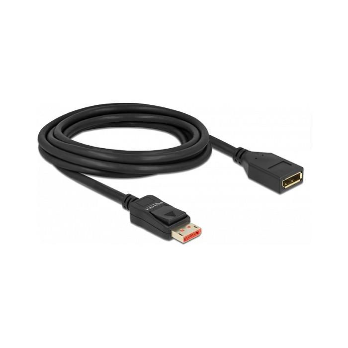 DeLOCK Alargador Cable DisplayPort 1.4 8K 60 Hz 7680x4320 240 Hz 3 m Negro - Extensión Macho Hembra con DSC y HBR3 0 DeLOCK Alargador Cable DisplayPort 1.4 8K 60 Hz 7680x4320 240 Hz 3 m Negro - Extensión Macho Hembra con DSC y HBR3 0