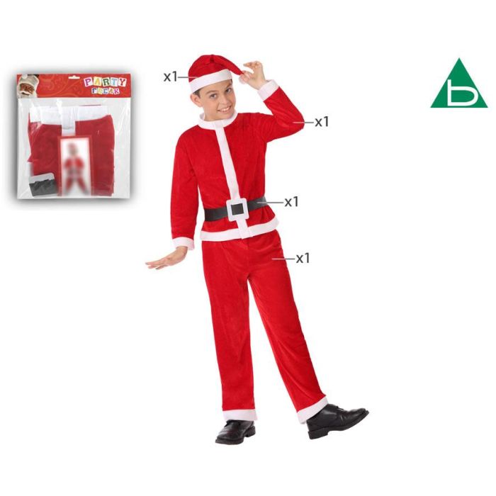 Disfraz Papa Noel Niño Infantil Rojo 10-12 Años 1 Disfraz Papa Noel Niño Infantil Rojo 10-12 Años 1