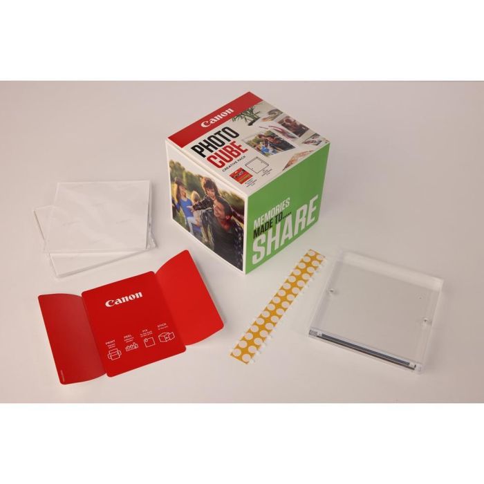 Canon PP-201 Papel Fotográfico Brillo II 5x5 Pulgadas 40 Hojas con Photo Cube y Marco XLBoom 3 Canon PP-201 Papel Fotográfico Brillo II 5x5 Pulgadas 40 Hojas con Photo Cube y Marco XLBoom 3