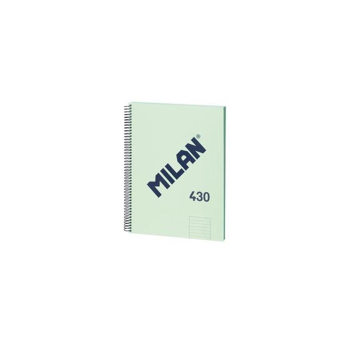 Milán Cuaderno A4 Colección 430 since 1918 con Espiral, 80 Hojas Pautado 7mm, Tapa Dura, Verde