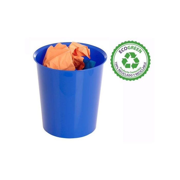 Archivo 2000 Papelera Ecogreen 100% Reciclada 18 Litros Azul Plástico 290x310 mm para Archivo