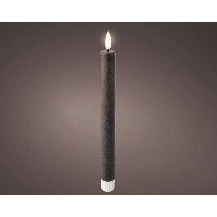 Vela de cera led efecto llama color gris, ø2 x 24,5 cm, 2 unidades 0 Vela de cera led efecto llama color gris, ø2 x 24,5 cm, 2 unidades 0