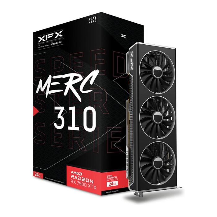 XFX RX 7900XTX 24GB GDDR6 Merc310 Black Edition Tarjeta Gráfica con 3 Ventiladores XFX RX 7900XTX 24GB GDDR6 Merc310 Black Edition Tarjeta Gráfica con 3 Ventiladores