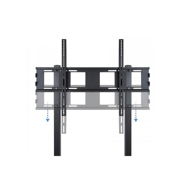 TooQ Soporte de suelo FS20100M-B para pantallas de 37" a 100", con 2 bandejas, hasta 150 kg, monitor/TV, negro