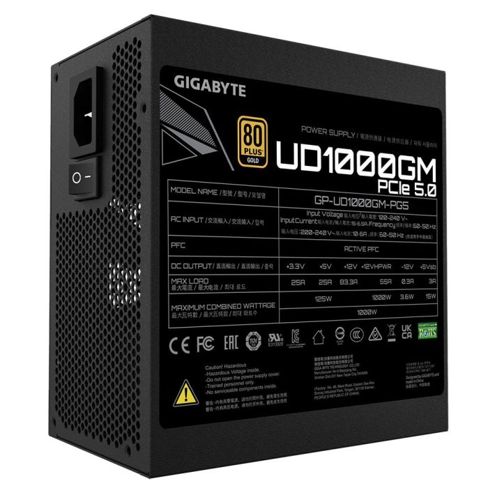 Gigabyte UD1000GM PG5 unidad de fuente de alimentación 1000 W 20+4 pin ATX ATX Negro 4 Gigabyte UD1000GM PG5 unidad de fuente de alimentación 1000 W 20+4 pin ATX ATX Negro 4