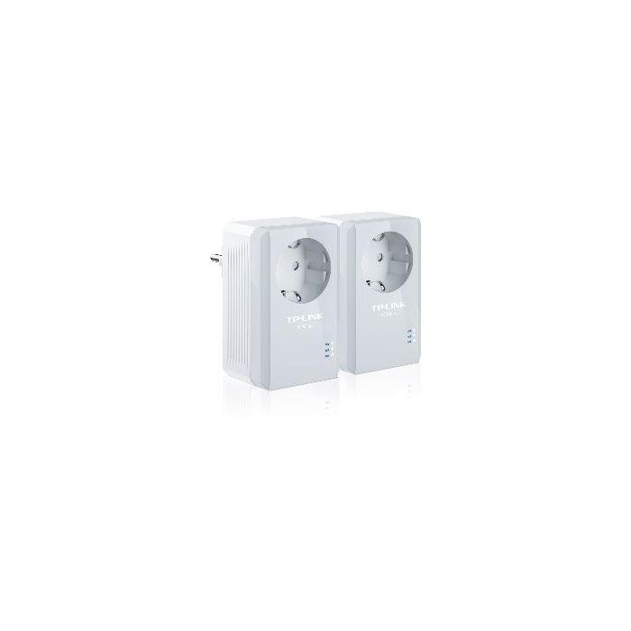 TP-Link TL-PA4010P KIT Adaptador Powerline 600Mbps con Enchufe Incorporado para Extender Red, Pack de 2, Alcance 300m
