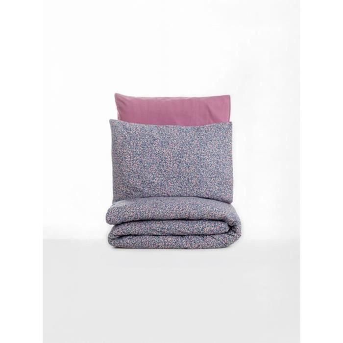 Juego de cama - 1 funda nórdica 220x240 cm + 2 fundas de almohada 60x60 cm - 100% algodón - Rosa 2 Juego de cama - 1 funda nórdica 220x240 cm + 2 fundas de almohada 60x60 cm - 100% algodón - Rosa 2