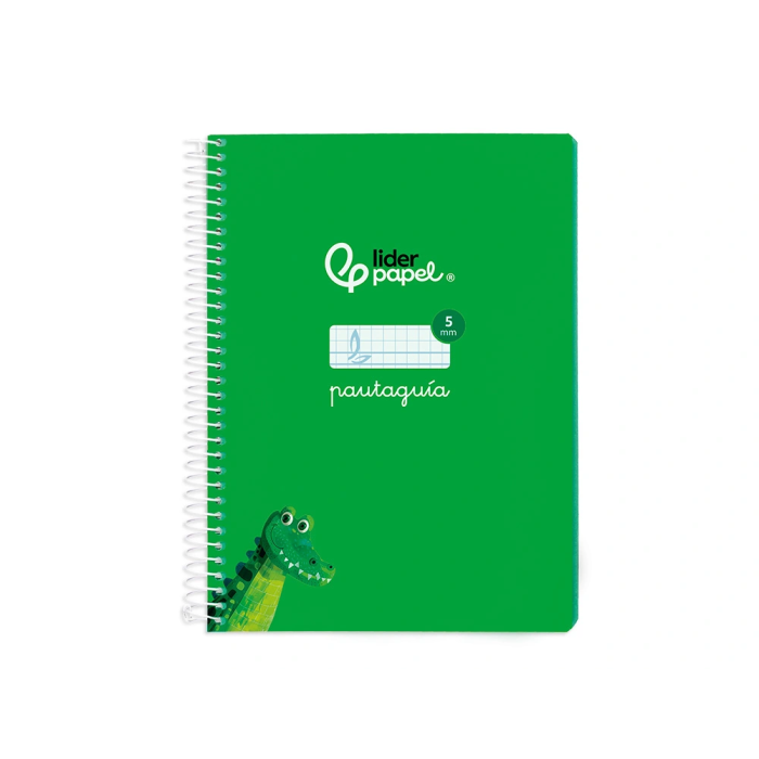 Liderpapel Cuaderno Espiral Din A5 Pautaguía Tapa Blanda 40 Hojas 75gr Cuadro Pautado 5mm Color Verde 1