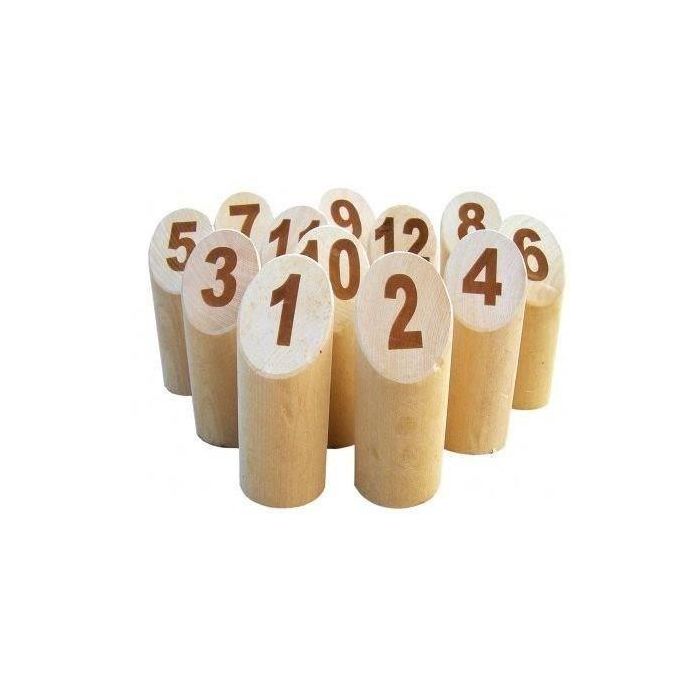 Tactic Molkky Bowling Game Versión de Lujo - Juego de Habilidad y Puntería para Exterior con 12 Bolos Numerados Familiar Mixto +7 años 2