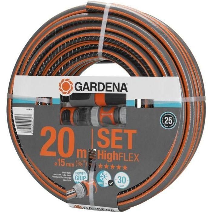 Gardena Manguera de Jardín HighFlex 20m Ø15 mm con Lanza y Accesorios 0 Gardena Manguera de Jardín HighFlex 20m Ø15 mm con Lanza y Accesorios 0