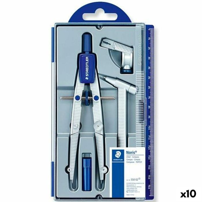 Compás Staedtler 550 4 Piezas Gris (10 Unidades) Compás Staedtler 550 4 Piezas Gris (10 Unidades)