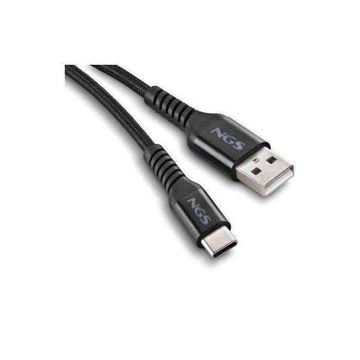 NGS KNOT-AC Cable USB-A a USB-C Macho, USB 2.0 480Mbps, 1m, Negro
