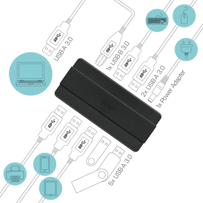 Hub USB i-Tec U3HUB742 3 Hub USB i-Tec U3HUB742 3