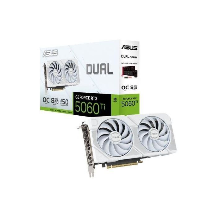 Tarjeta Gráfica Asus Dual GeForce RTX 5060 Ti OC White Edition/ 8GB GDDR7 0 Tarjeta Gráfica Asus Dual GeForce RTX 5060 Ti OC White Edition/ 8GB GDDR7 0