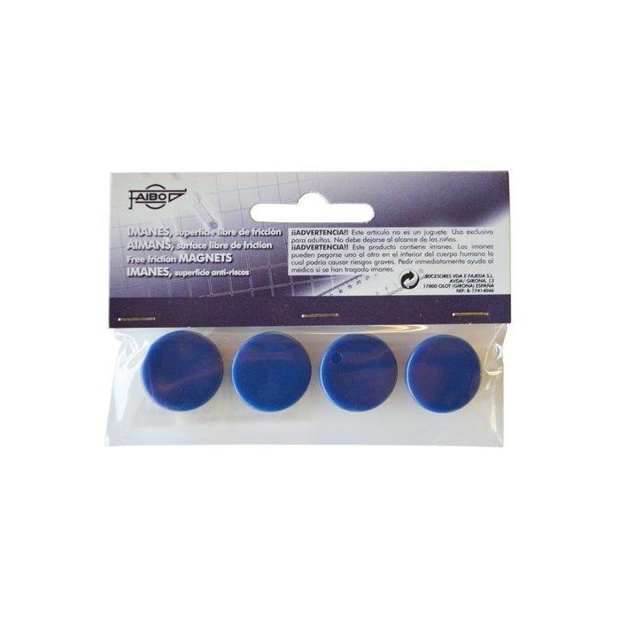Faibo 4 Imanes Redondos 20 mm Azul