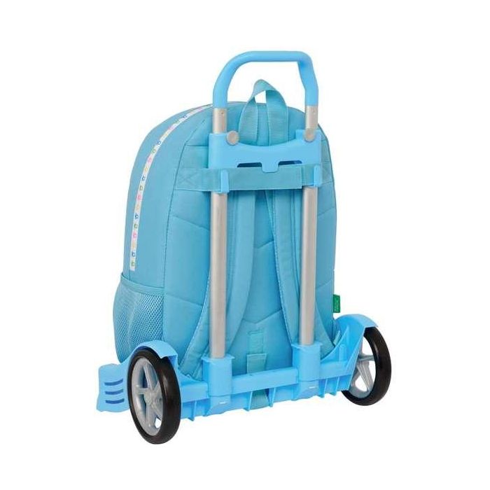 Mochila Escolar con Ruedas Benetton Spring Azul cielo 30 x 46 x 14 cm 2