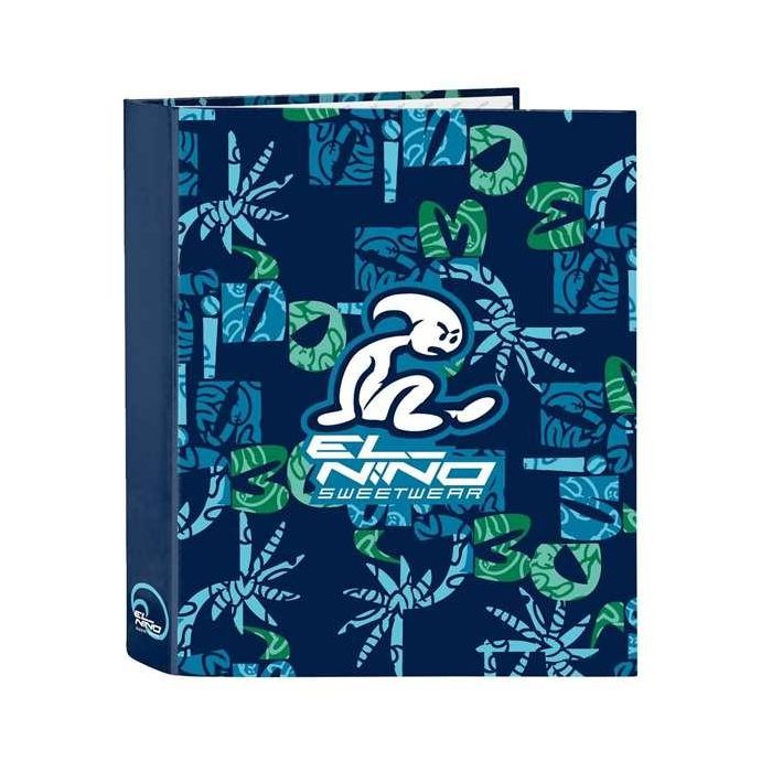 Carpeta de anillas El Niño Glassy Azul marino A4 27 x 33 x 6 cm