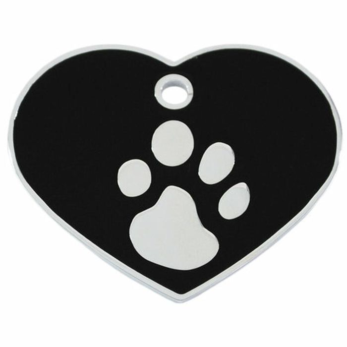 Placa identificativa para collar Imarc Heart Negro Plateado 1 Placa identificativa para collar Imarc Heart Negro Plateado 1