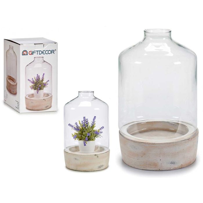 Invernadero de Cristal con Base de Piedra Giftdecor 18x29x18 cm (4 Unidades) Invernadero de Cristal con Base de Piedra Giftdecor 18x29x18 cm (4 Unidades)