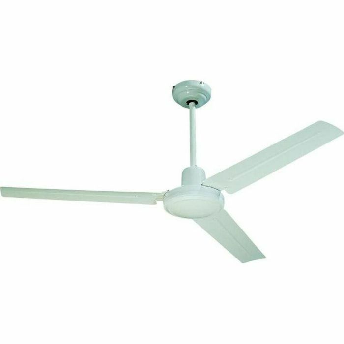 Farelek 112416 Ventilador de Techo Reversible SEYCHELLES Ø 122 cm, 3 Aspas de Metal Lacado Blanco, 65W
