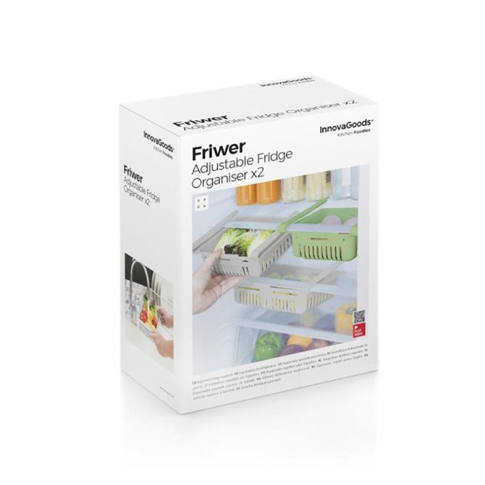 Organizador Ajustable para Nevera Friwer InnovaGoods 2 Unidades 7 Organizador Ajustable para Nevera Friwer InnovaGoods 2 Unidades 7