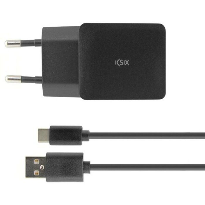 Cargador de Pared + Cable USB A a USB C KSIX USB Negro 11