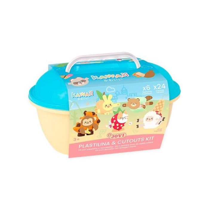 Jovi Cofre Kawaii Plastilina 24 Pastillas 15 gr + Troquelados + Espátulas