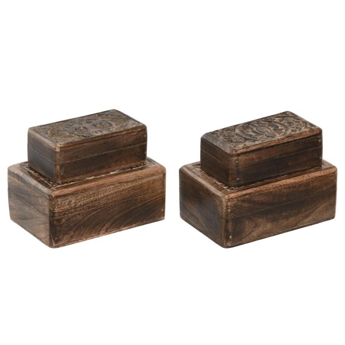 Joyero Arabe DKD Home Decor Marron 10 x 6 x 15 cm Set de 2 (4 Unidades) 3
