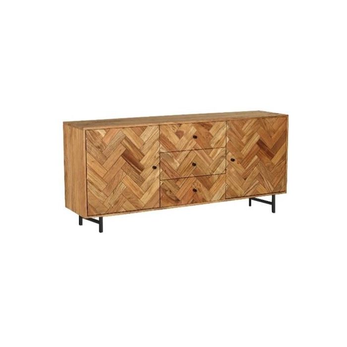 DKD Home Decor Buffet Moderno Colección Espiga de Acacia y Metal 40 x 80 x 170 cm