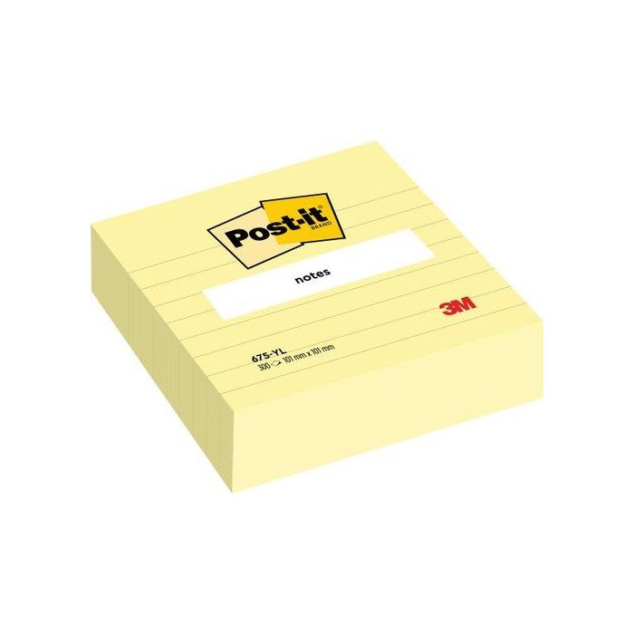 Taco Notas Post-It Cubo 100X100 300H Rayado Amarillo Canario