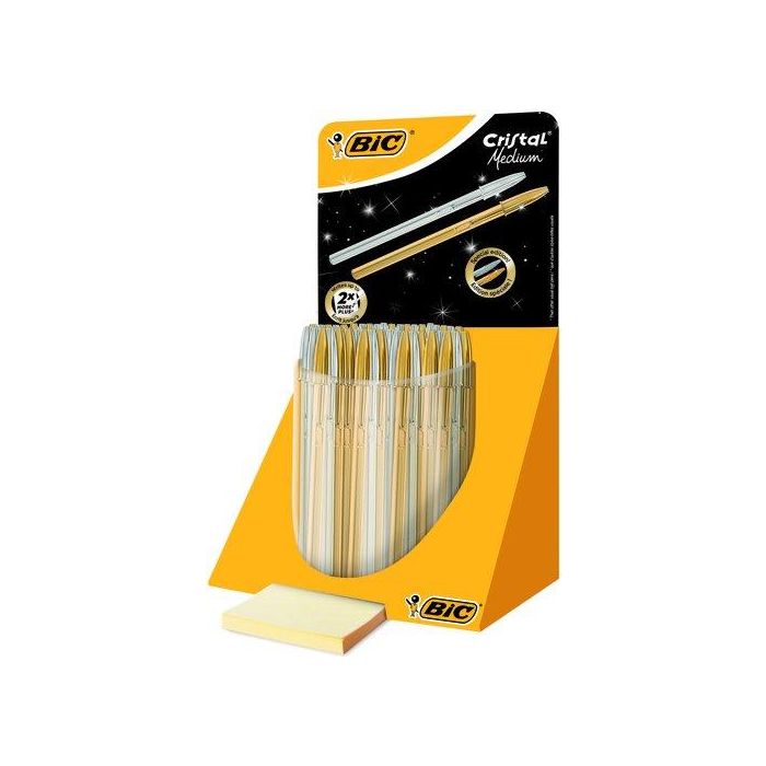 Boligrafo Bic Cristal Oro Y Plata Celebrate Expositor De 40