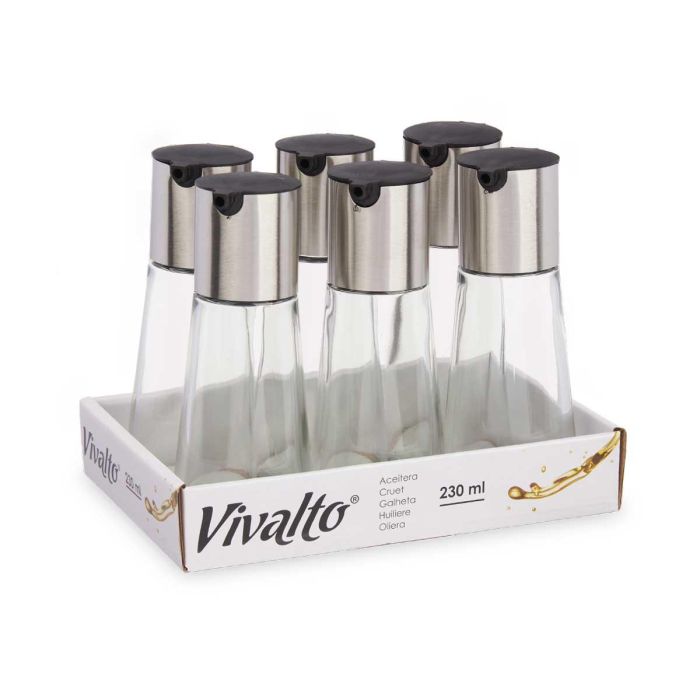 Aceitera Transparente Antigoteo Con Tap Vivalto 7x17x7cm (24 Unidades) 2 Aceitera Transparente Antigoteo Con Tap Vivalto 7x17x7cm (24 Unidades) 2