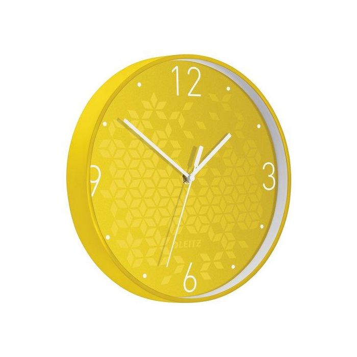 Reloj Pared Leitz Wow Analogico 29 Cm Ø Amarillo
