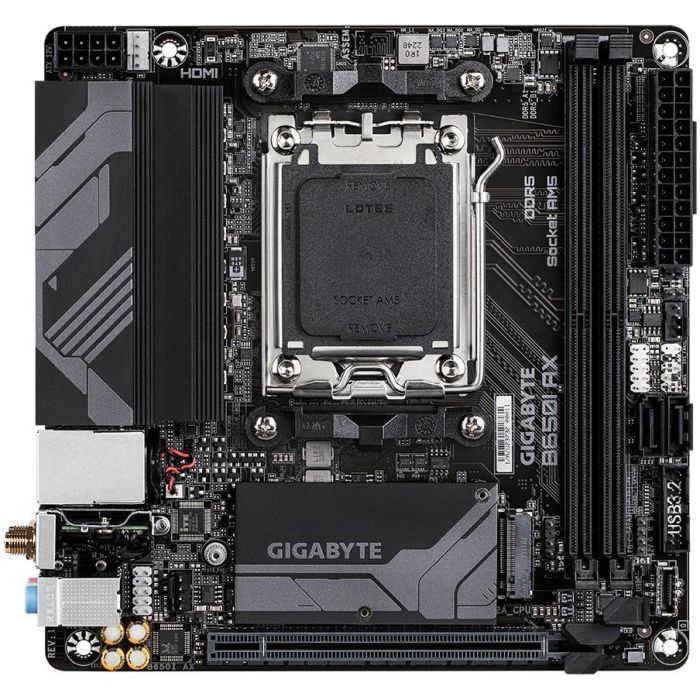 Gigabyte Placa Base AM5 B650I AX ITX para AMD Ryzen Serie 7000/8000/9000, DDR5, Wifi 6E, LAN 2.5GbE 1 Gigabyte Placa Base AM5 B650I AX ITX para AMD Ryzen Serie 7000/8000/9000, DDR5, Wifi 6E, LAN 2.5GbE 1