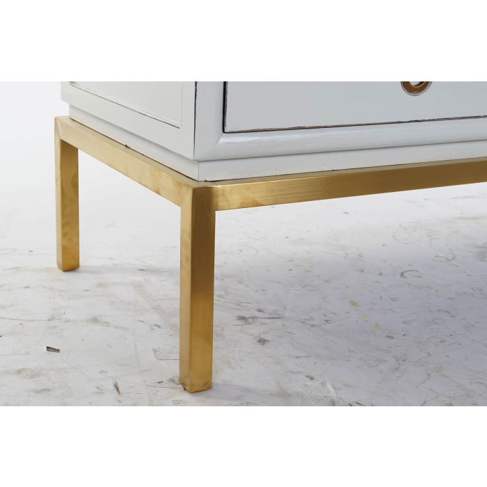 DKD Home Decor Armario Oriental Kamakura Blanco Dorado 120 x 50 x 175 cm Álamo Metal 3 DKD Home Decor Armario Oriental Kamakura Blanco Dorado 120 x 50 x 175 cm Álamo Metal 3