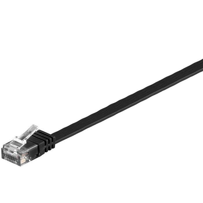MicroConnect Cable de red plano CAT6 U/UTP de 5m, negro para instalaciones que ahorran espacio en racks y armarios de TI