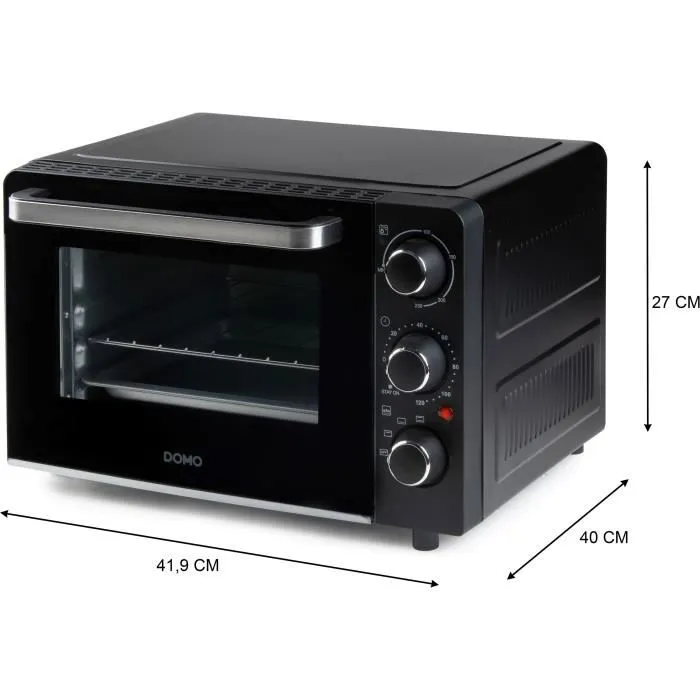 Domo Mini Horno para Hornear y Refrigerios 20 L Negro 1300W