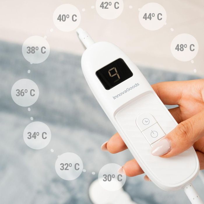 Manta Eléctrica Heklet InnovaGoods Blanco Gris 130 x 180 cm 160 W 6 Manta Eléctrica Heklet InnovaGoods Blanco Gris 130 x 180 cm 160 W 6