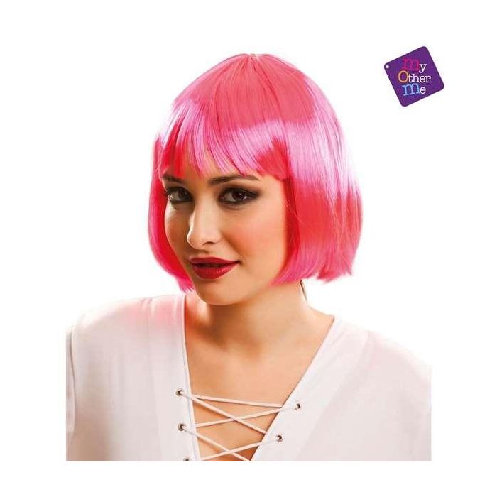 Peluca corta rosa talla única 1 Peluca corta rosa talla única 1