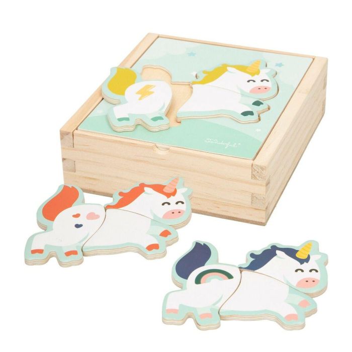 Puzzle Infantil de Madera Mr. Wonderful Unicornio + 3 Años 3 Piezas (12 Unidades) 6