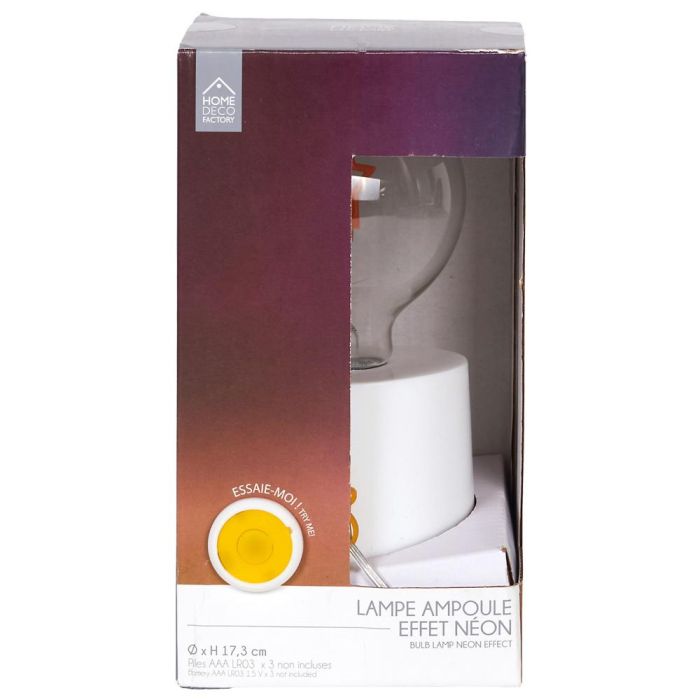 The Concept Factory Lámpara A Pilas Efecto Neón Plata 3