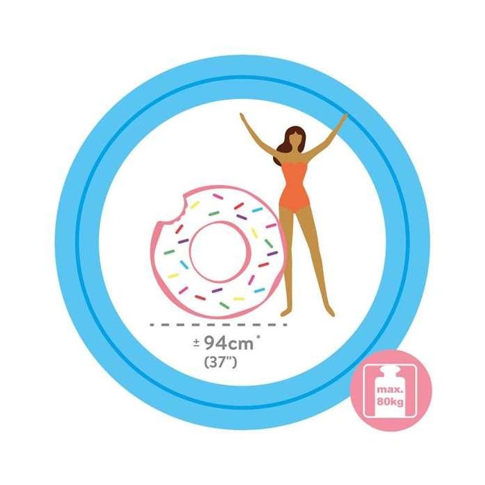 Intex Flotador Rueda Donut Rosa Bocado 94x23 cm +9 Años Modelos Surtidos 5