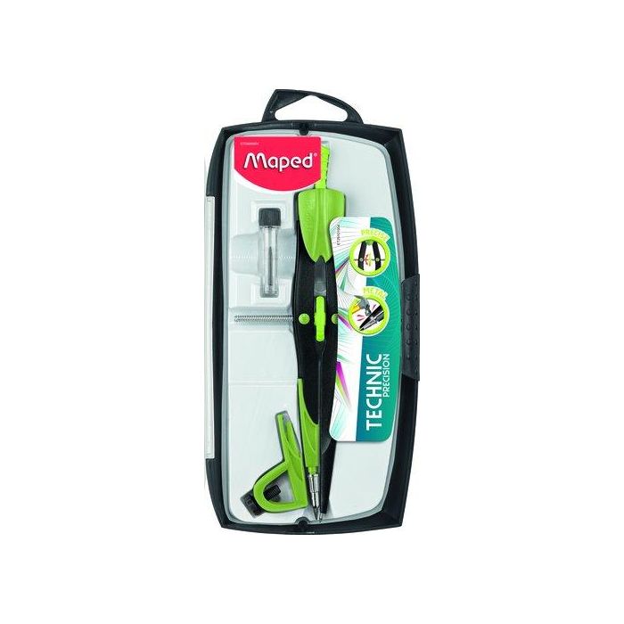 Maped Bigotera Gigante De Metal Precision System con Adaptador Universal, Colores Surtidos - Azul, Verde, Lila