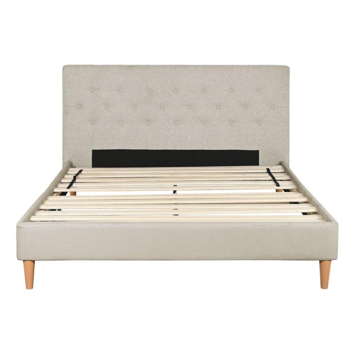 DKD Home Decor Cama Urban de Poliéster y Madera Beige 219x104x170 cm para Colchón 150x200 - Desmontable 1