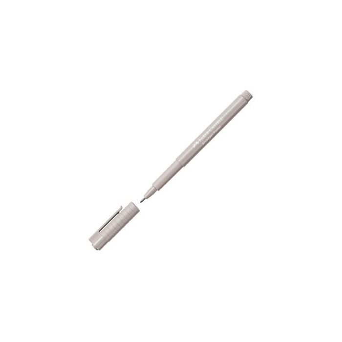 Faber Castell Rotulador Broadpen Gris Pastel 0.8 mm (10 Unidades) Fineliner Punta Engastada en Metal para Escritura Cómoda y Gruesa (10 Unidades)