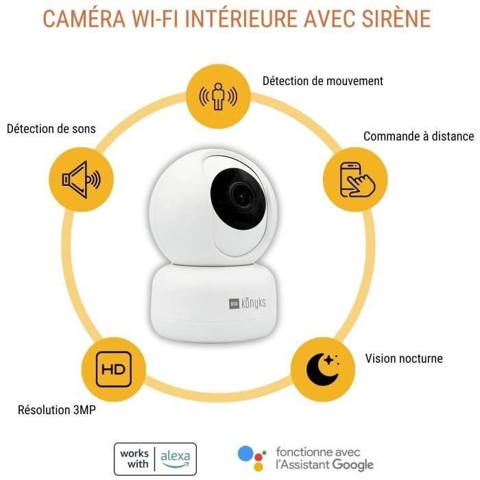 Cámara de vigilancia - KONYKS - CAMINI 2 - Interior - Motorizada - Wifi - Detección de movimiento 1 Cámara de vigilancia - KONYKS - CAMINI 2 - Interior - Motorizada - Wifi - Detección de movimiento 1