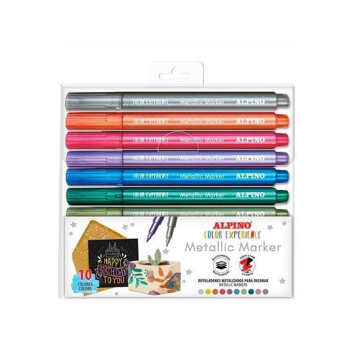 Alpino Rotuladores Multisuperficies Metallic Color Experience C-Surtidos Estuche 10 Ud